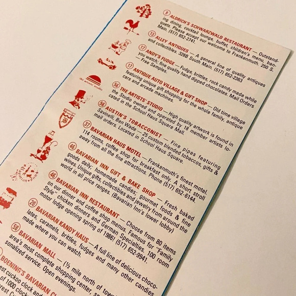 Vintage Frankenmuth Explore Michigans  Little Bavaria Map Brochure Pamphlet - Picture 5 of 14